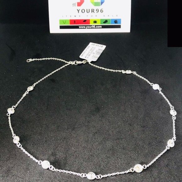 Giani Bernini Sterling Silver Necklace – 18” with Bezel-Set CZ Accents - Picture 1 of 5